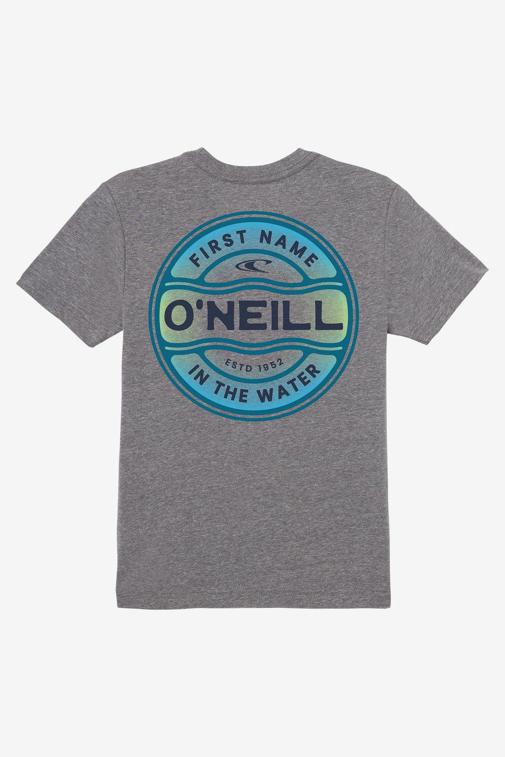 O'Neill Ripple Tee in Heather Grey - chest print detail