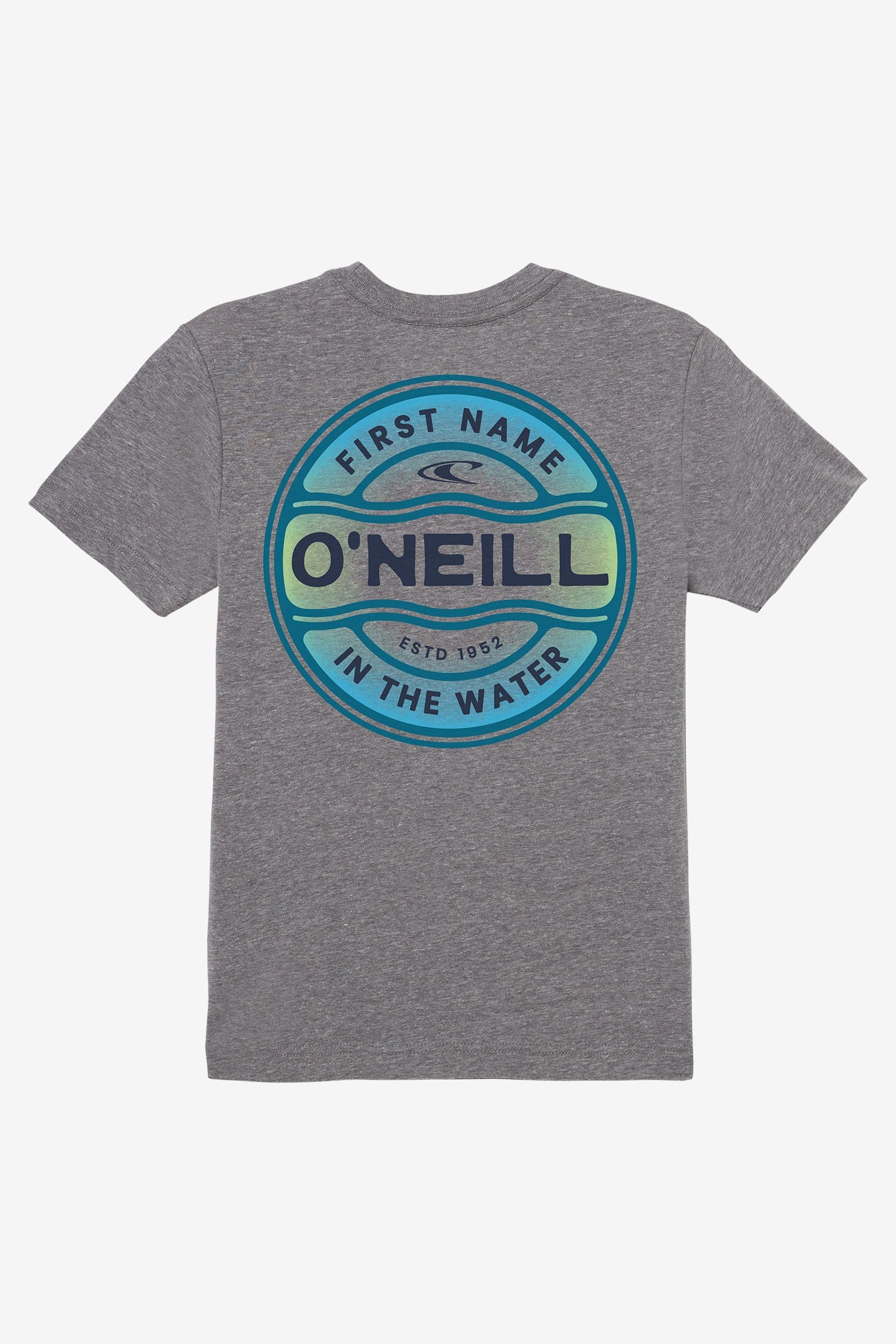 O'Neill Ripple Tee in Heather Grey - chest print detail