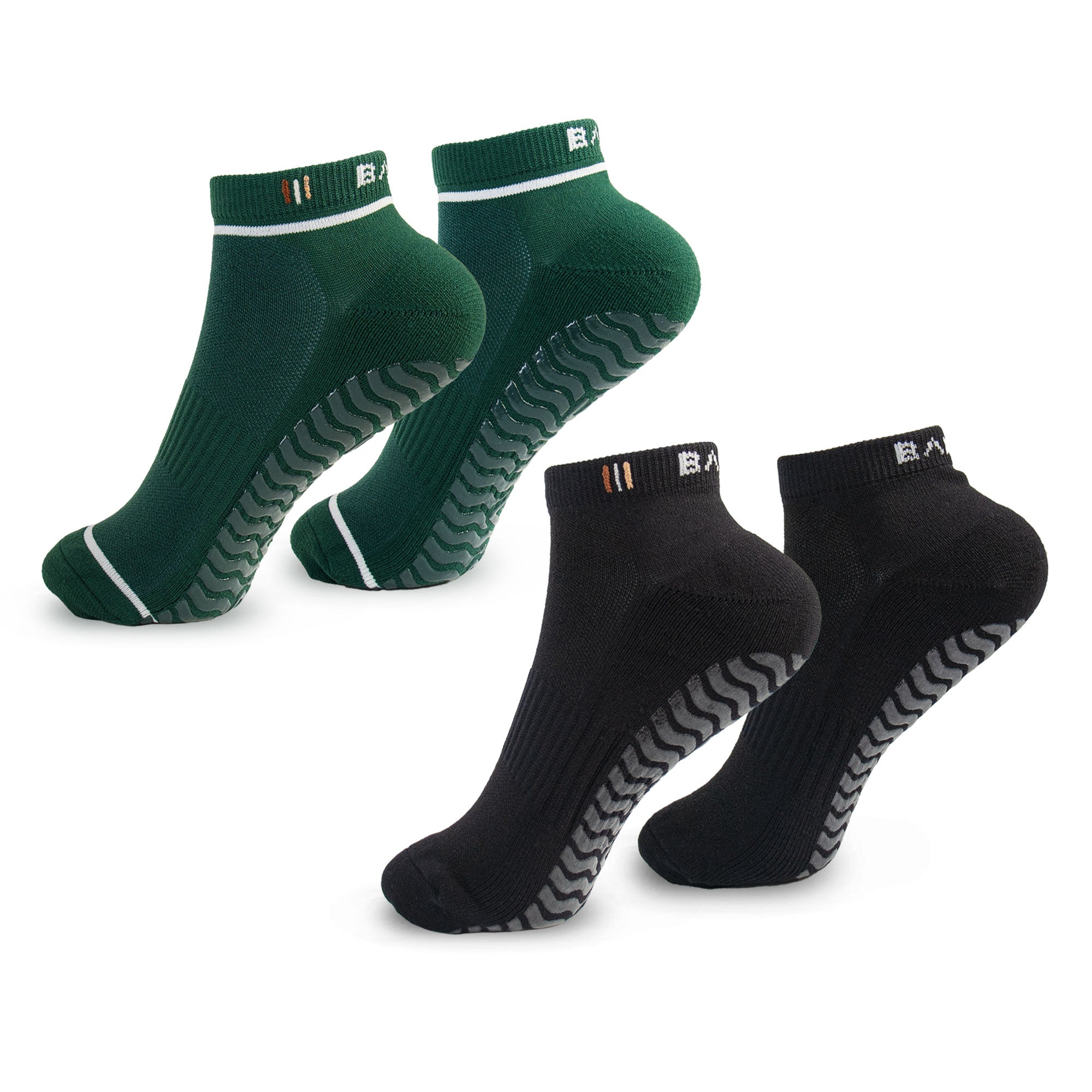 Bahe Studio Grippy Ankle Socks 2-Pack - Anthracite/Forest Green