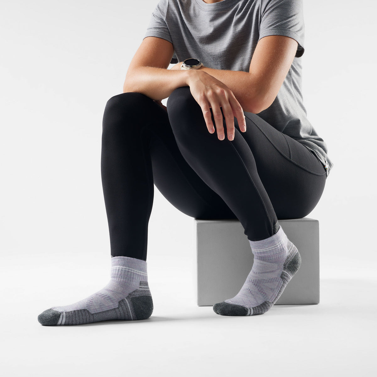 Smartwool Women's Hike Light Cushion Ankle Sock - Purple Eclipse - on foot