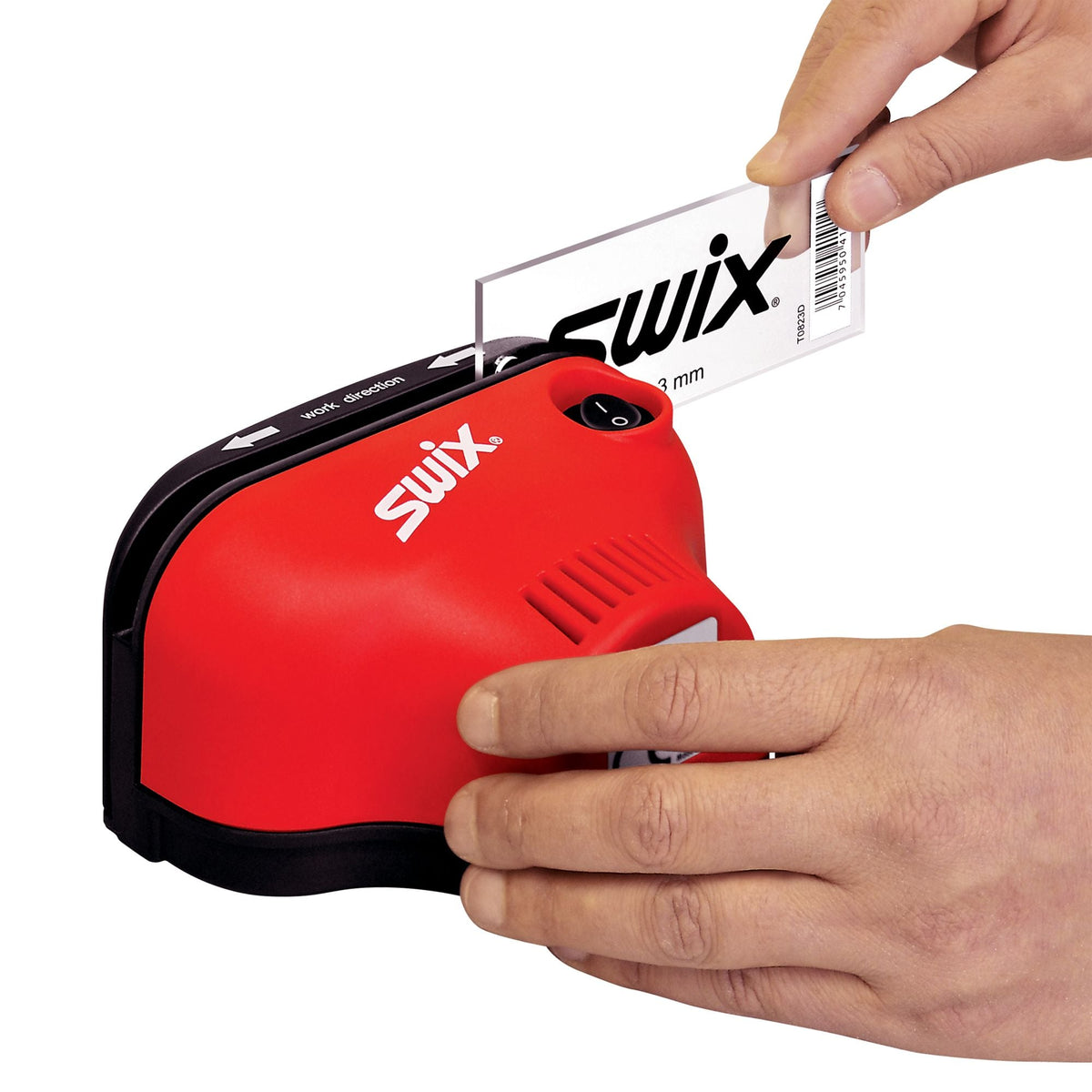Swix World Cup Electric Scraper Sharpener 110V - in use