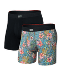 Saxx Vibe Xtra Soft Comfort Boxer Brief (2 Pack) - Pineapple Field/Black