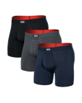 Saxx Multi-Sport Mesh Performance Boxer Brief (3 Pack) - Turbulence/Navy/Black