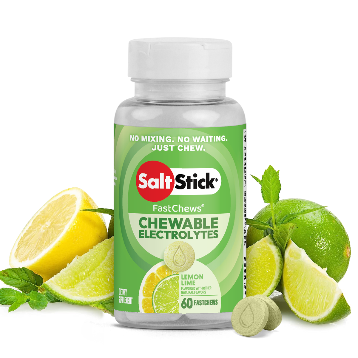 SaltStick FastChews Lemon Lime Electrolyte Chews - 60 Count