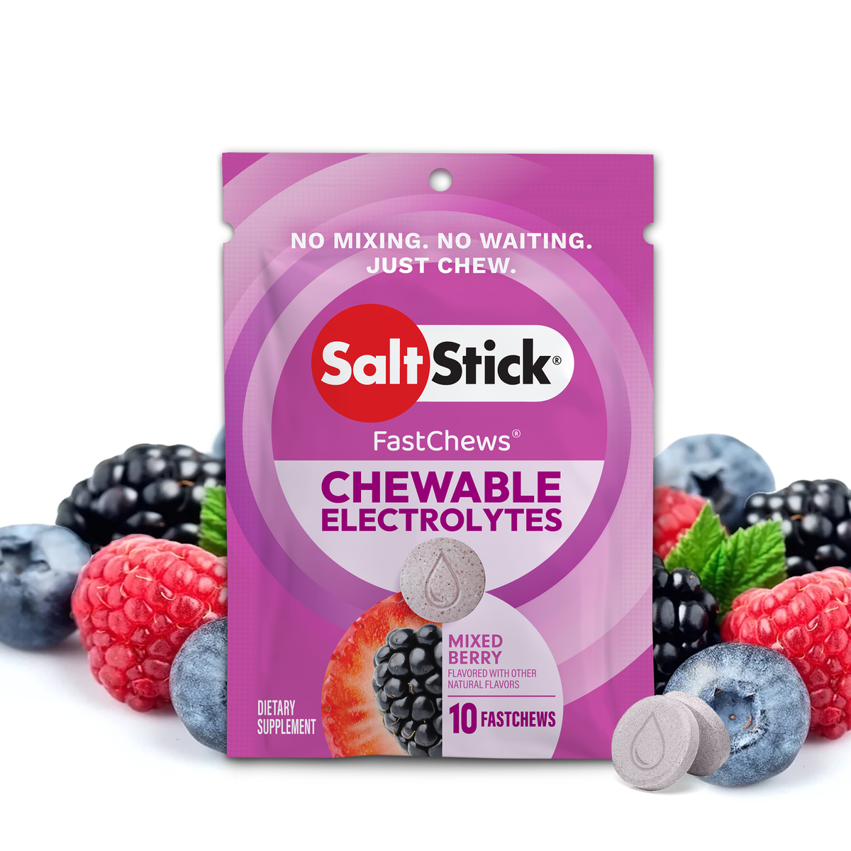 SaltStick FastChews Mixed Berry Electrolyte Chews - 10 Count Packet