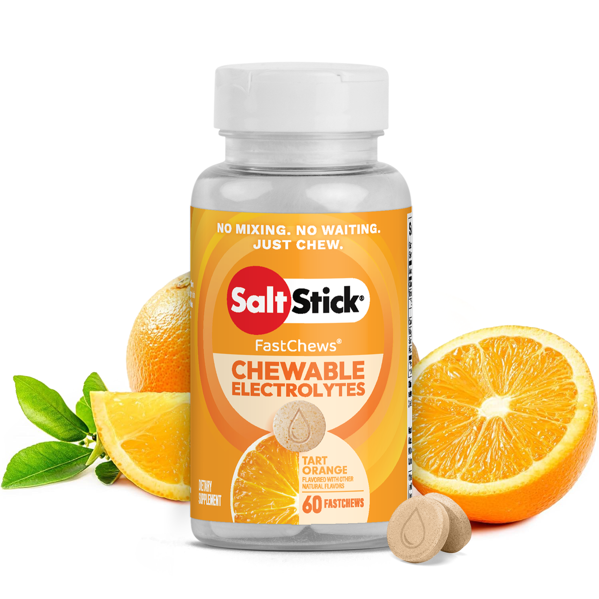SaltStick FastChews Tart Orange Electrolyte Chews - 60 Count