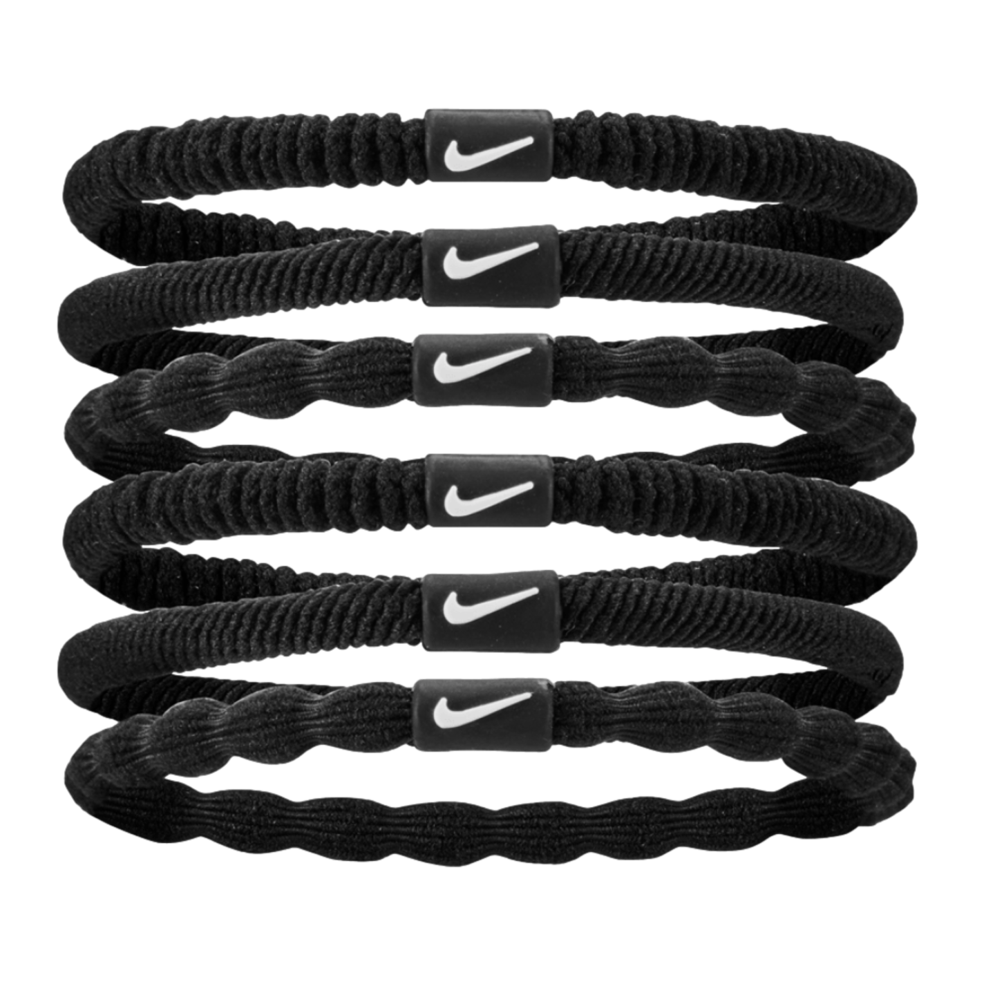 Nike Flex Hair Tie - 6 Pack - Black/Black/White