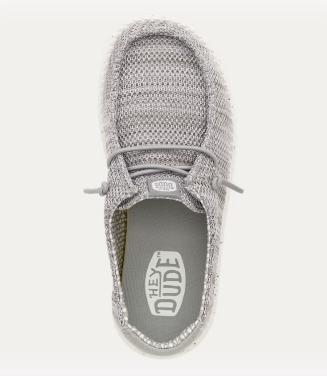 HEYDUDE Youth Wally Stretch Sox Shoes - Grey side view