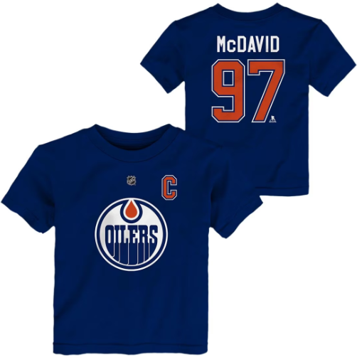 NHL Oilers Captain Toddler Name & Number T-Shirt - McDavid