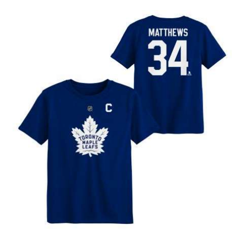 NHL Maple Leafs Captain Kid's Name & Number T-Shirt - Matthews