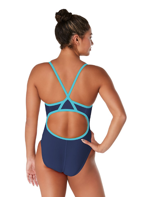 Women's Solid Flyback Training One Piece Blue