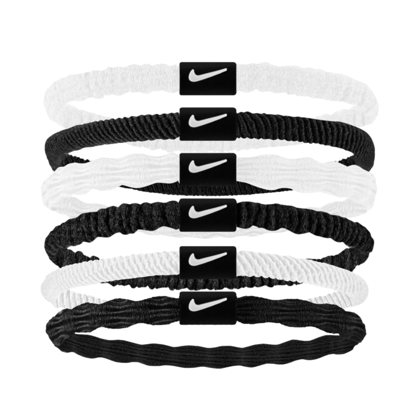 Nike Flex Hair Tie - 6 Pack - White/Black/White
