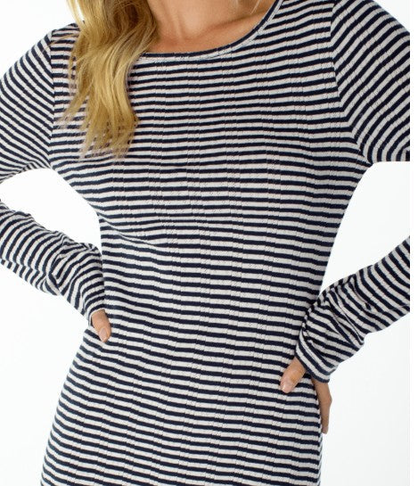 Roxy Women's Hermosa Mini Dress - ANTHRACITE POINTELLE STRIPE