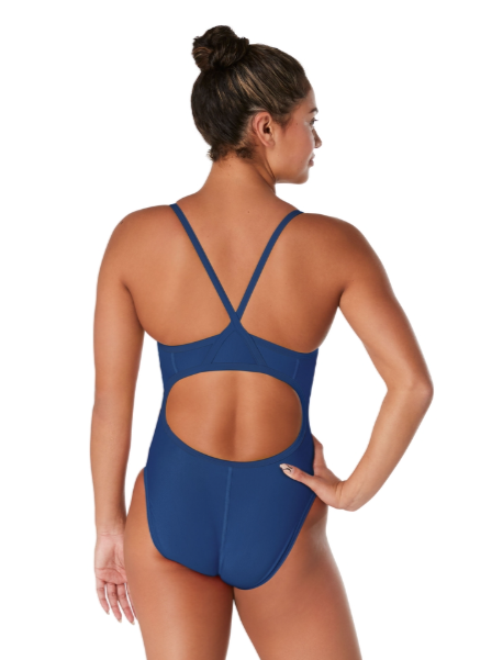Women's Solid Flyback Training One Piece Blue