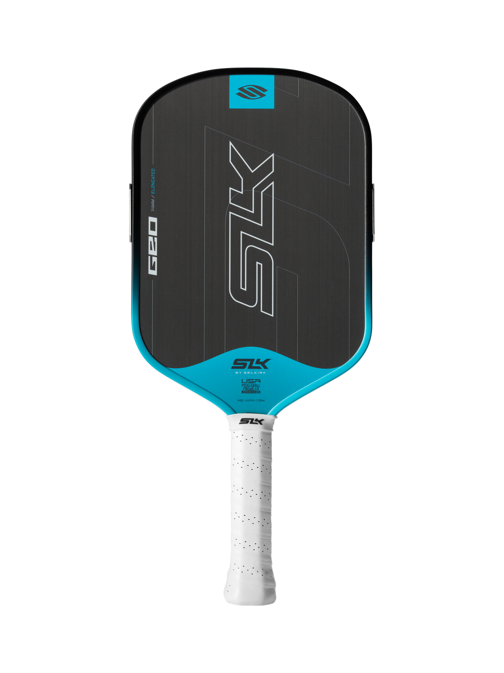 Selkirk SLK Geo Elongated Pickleball Paddle - Cyan, front view