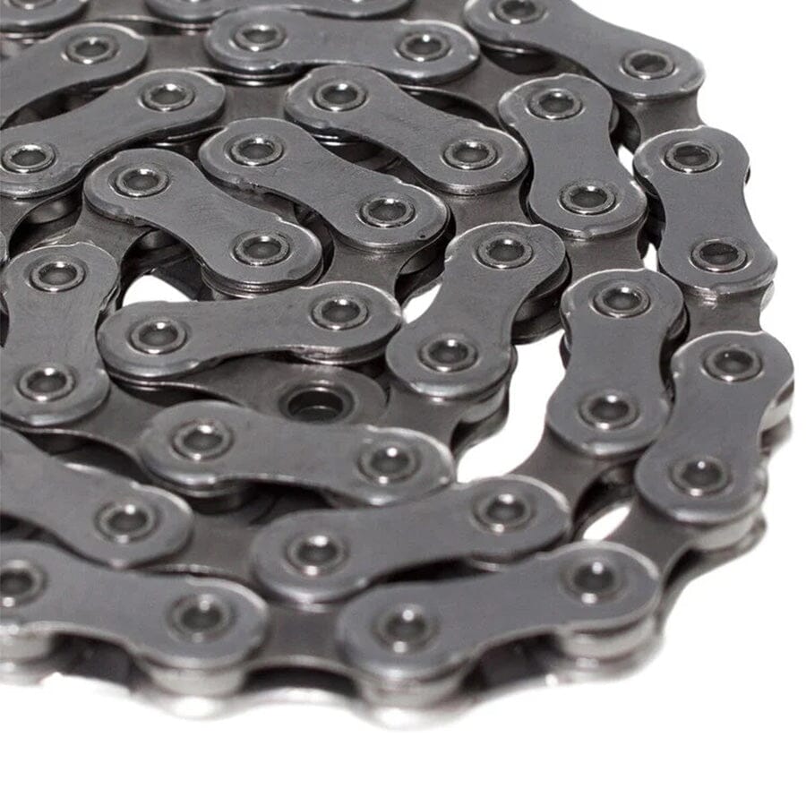 Shimano Deore XT CN-M8100 12-speed chain, coiled close-up of plates and pins