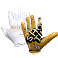 "Showtime" Youth Doom Speed Receiver Football Gloves - WHITE/GOLD