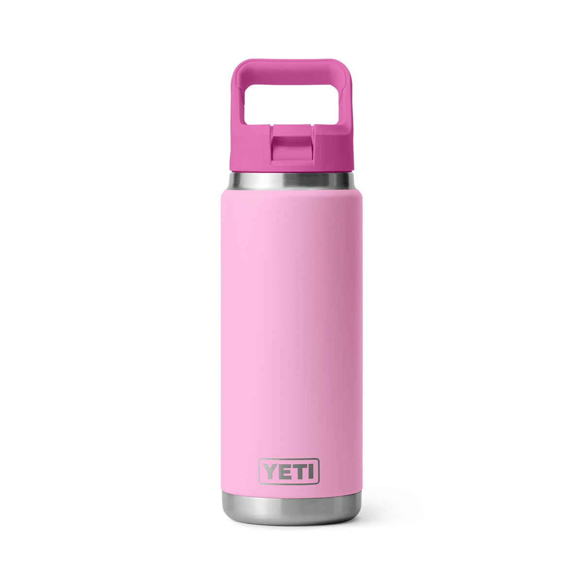 Yeti Rambler 26oz Bottle With Colour-Matched Straw Cap - Power Pink/Wildflower, front view