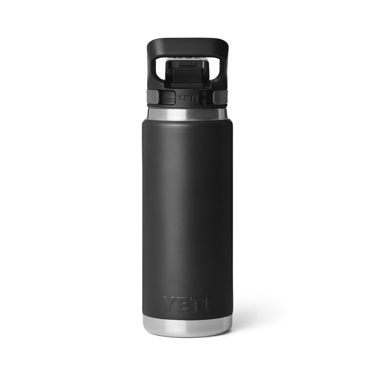 Yeti Rambler 26oz Water Bottle With Flip Chug Cap - Black, back view