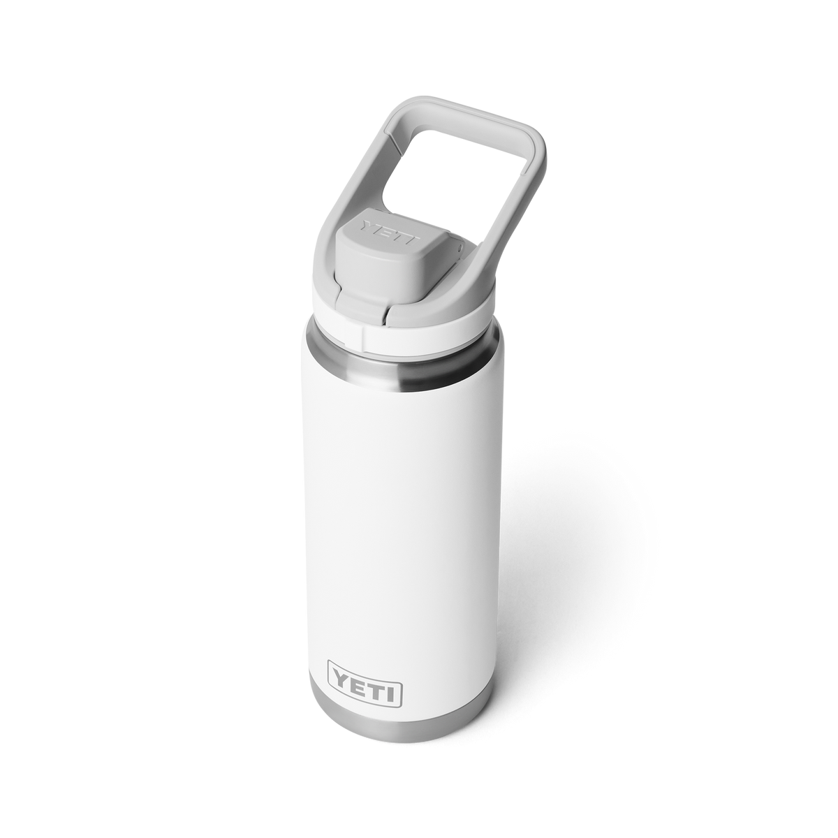 Yeti Rambler 26oz Water Bottle With Flip Chug Cap - White, three-quarter view