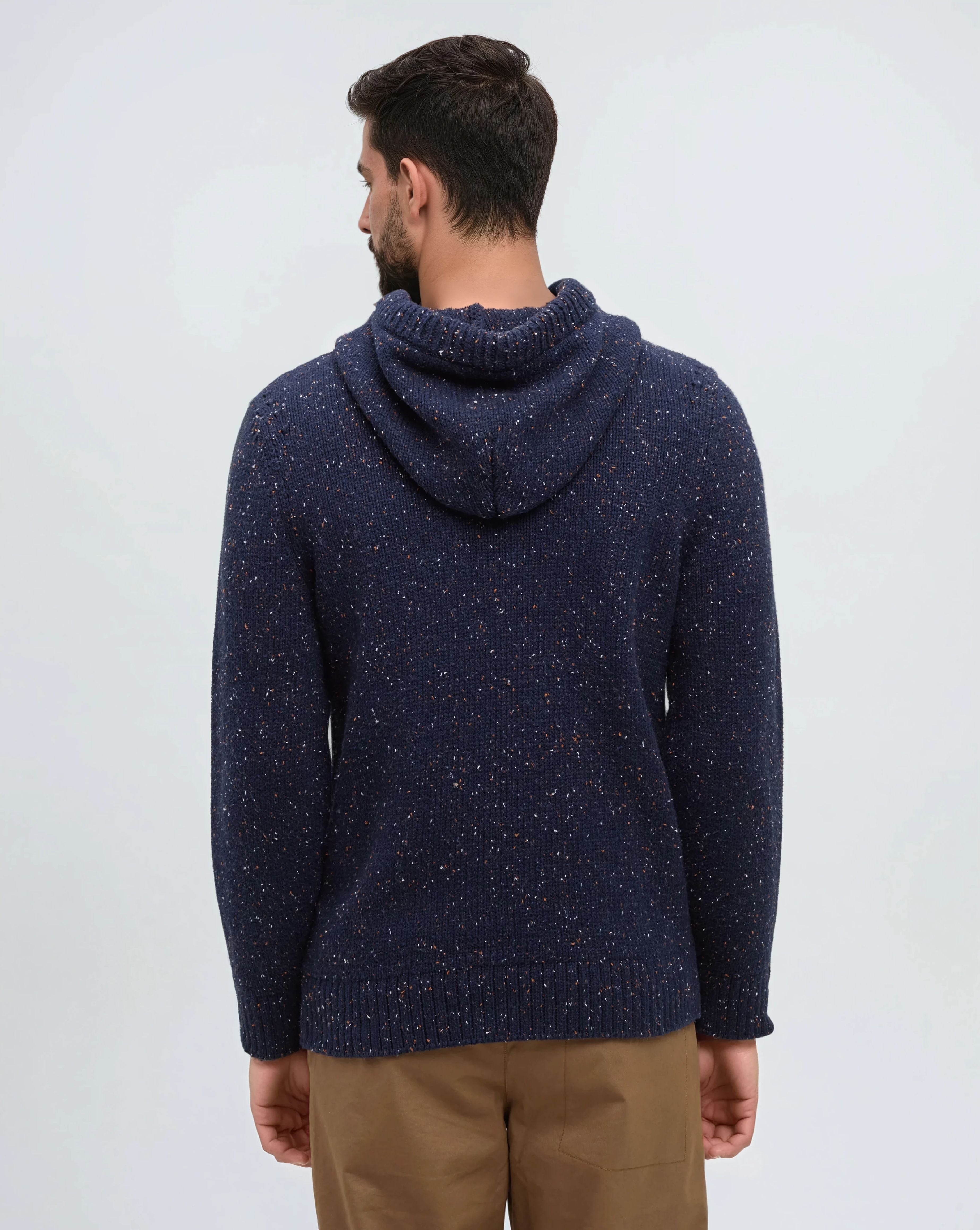 Tentree Fraser Fleck Sweater - Midnight Blue Fleck - back