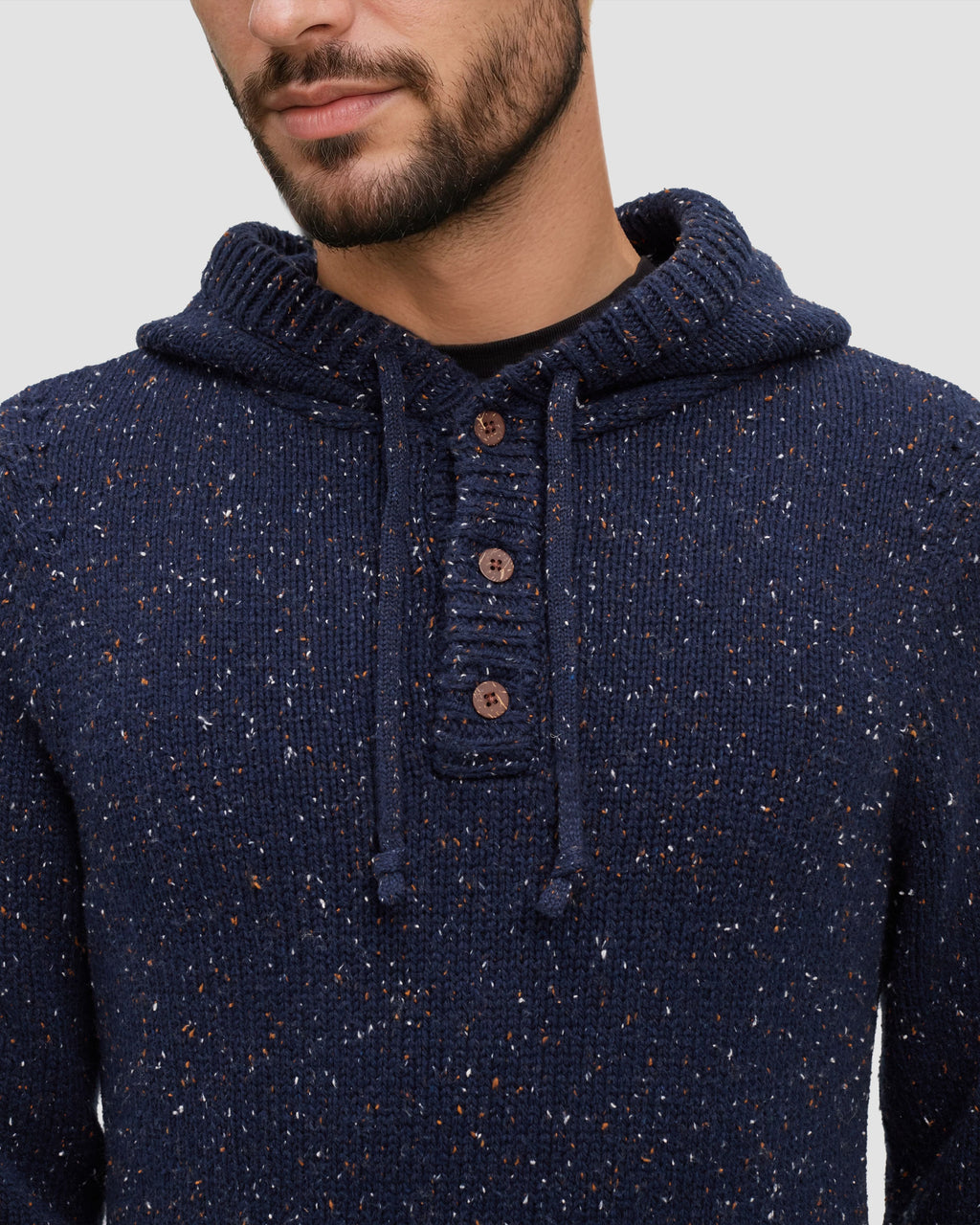 Tentree Fraser Fleck Sweater - Midnight Blue Fleck - detail