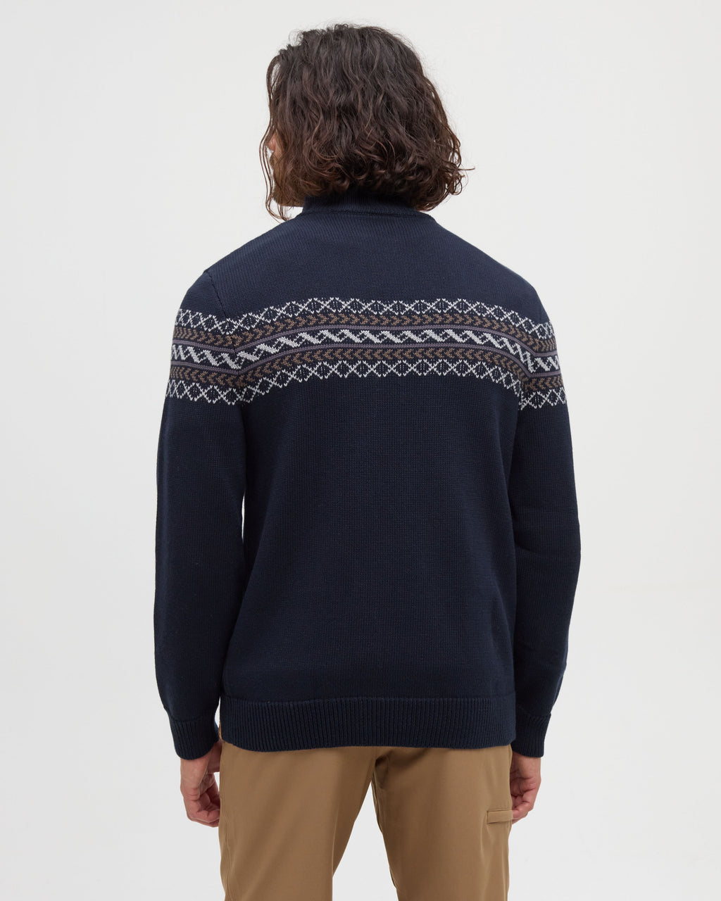 Tentree Lawrence Sweater - Midnight Blue/Fjord - front alternate