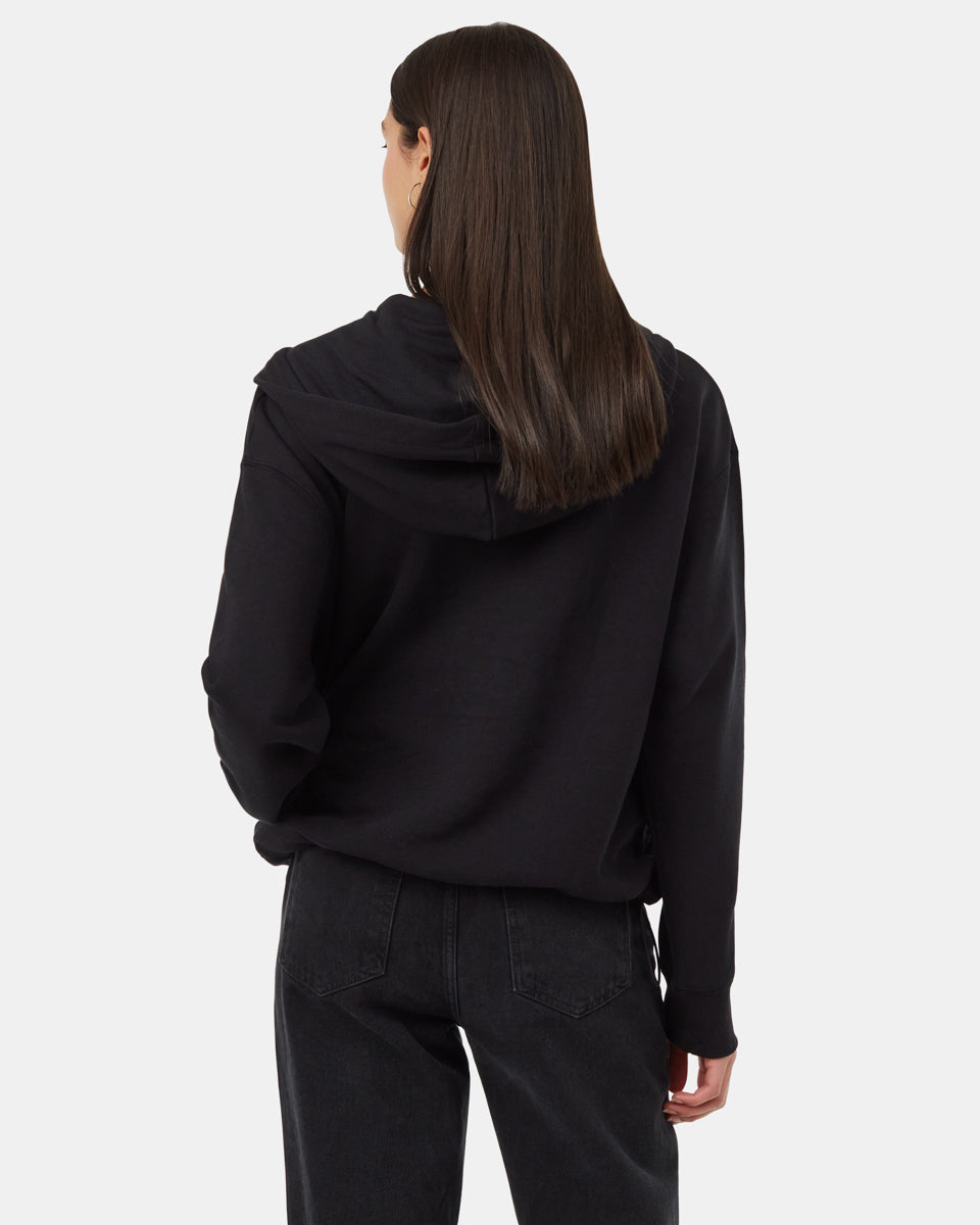 Tentree TreeFleece Hooded Anorak Meteorite Black - back