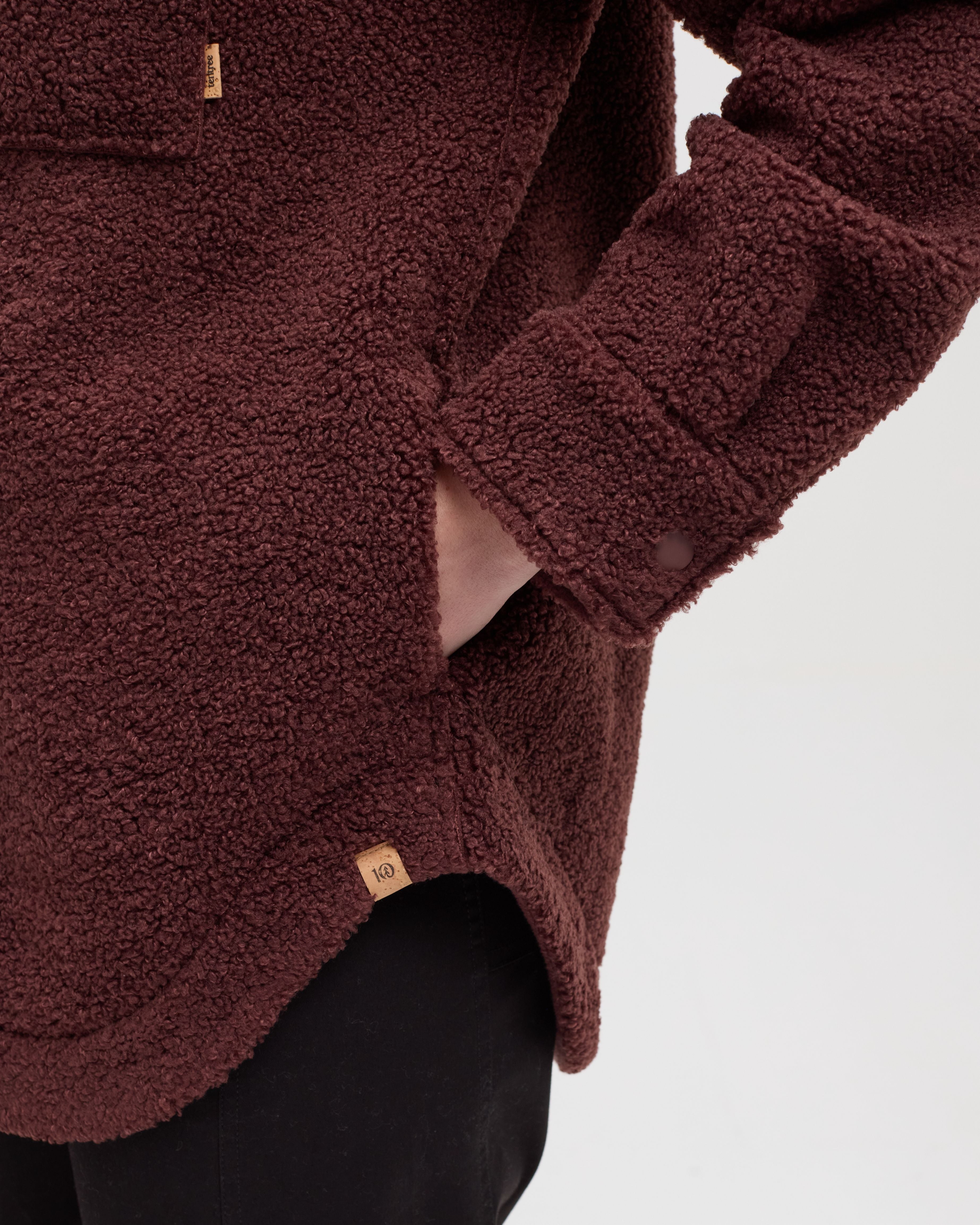 Tentree Women's Sunday Jacket - Red Chestnut - pocket detail