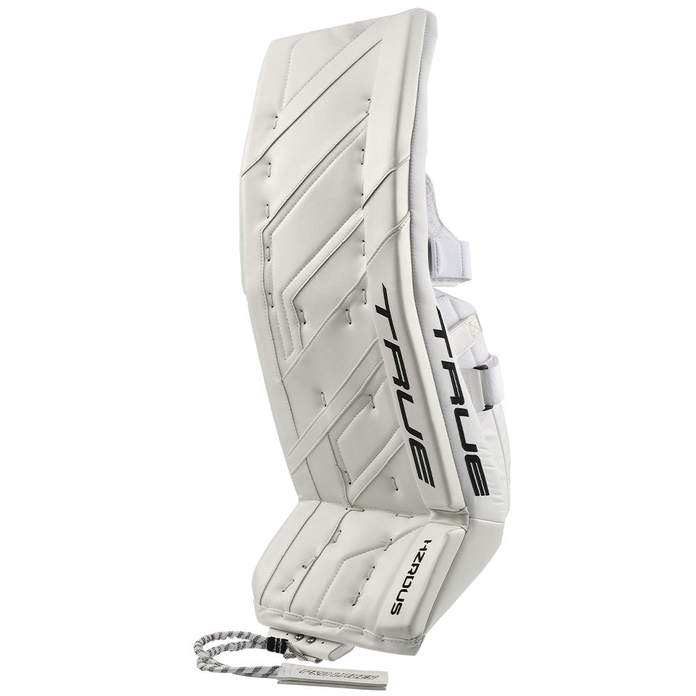 True HZRDUS 9X4 Pro Senior Goalie Pads - White/White - face angle