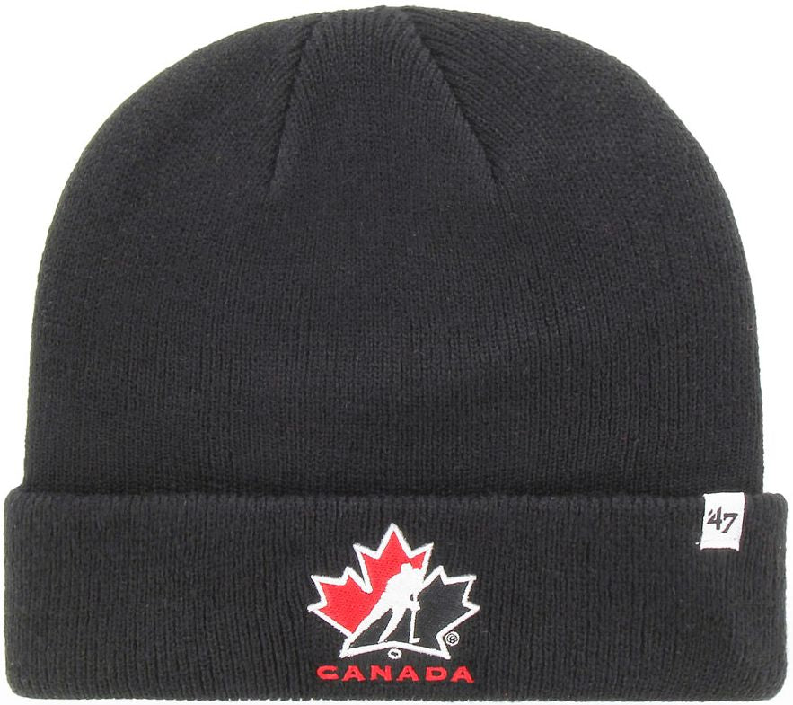 '47 Brand Team Canada Cuffed Knit Hat - Black — front