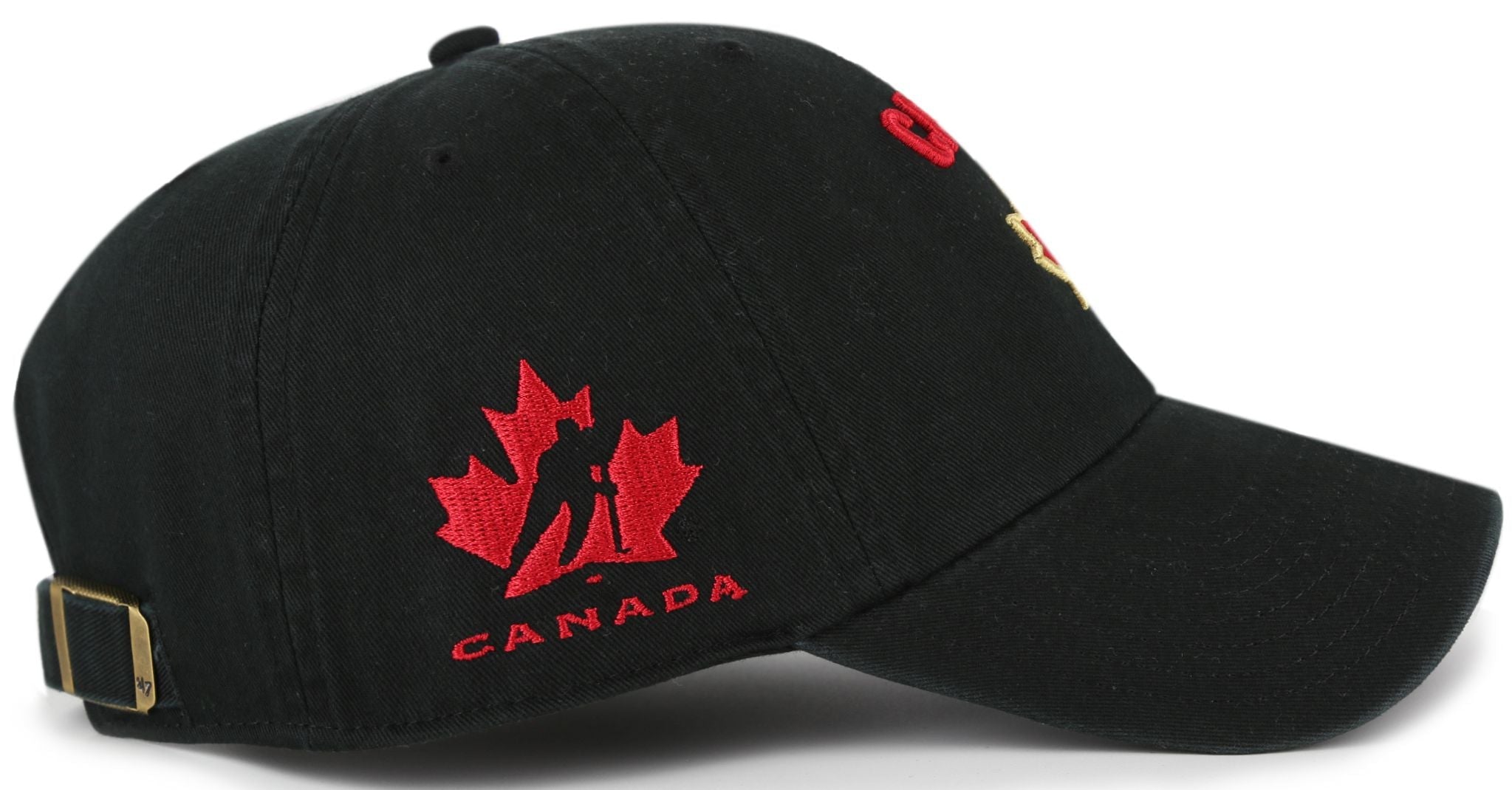 '47 Brand Team Canada Sure Shot Clean Up Hat - Black — side profile