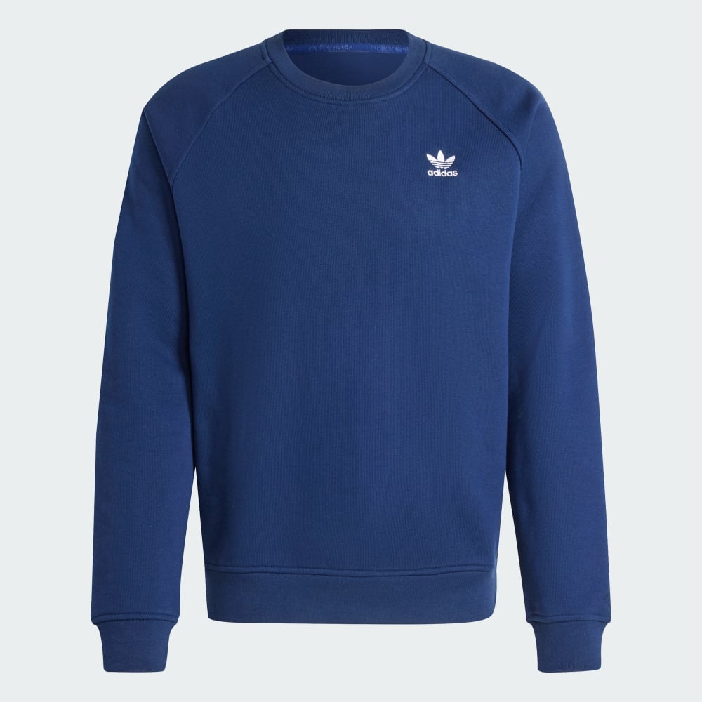 Adidas Men's Trefoil Essentials Crew Sweatshirt - Night Indigo, laydown
