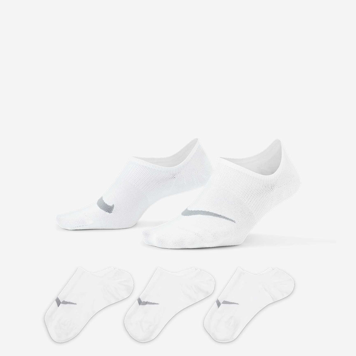Nike Everyday Plus Lightweight Sock - White/Grey, front