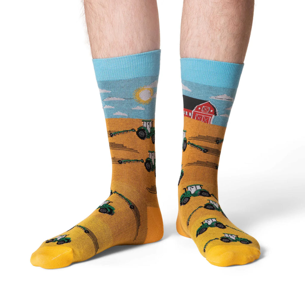 Good Luck Sock Men's Tractor Plowing Fields Socks