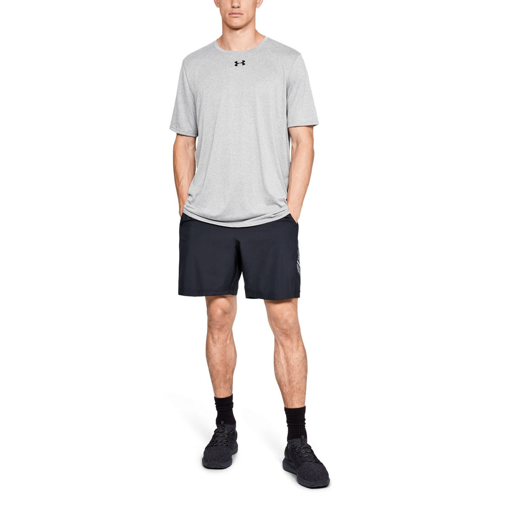 Under Armour Locker Tee - TRUE GRAY HEATHER, front on-model view