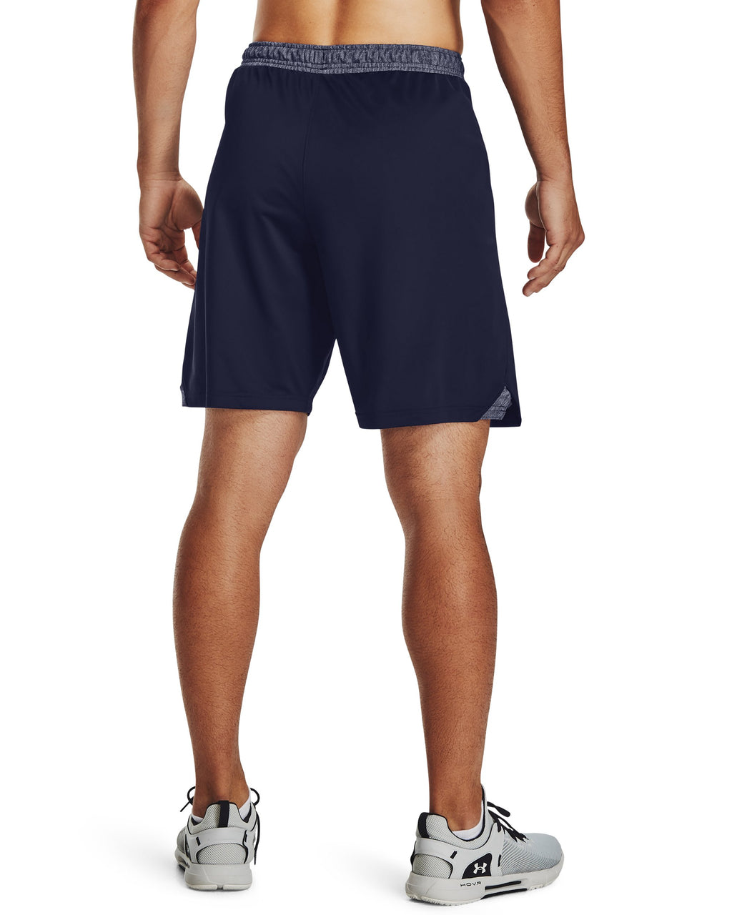 Under Armour UA Locker 9 inch Pocketed Short in Navy - back on model