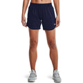 Under Armour Women's Mid Length Short - NAVY, front on-model view