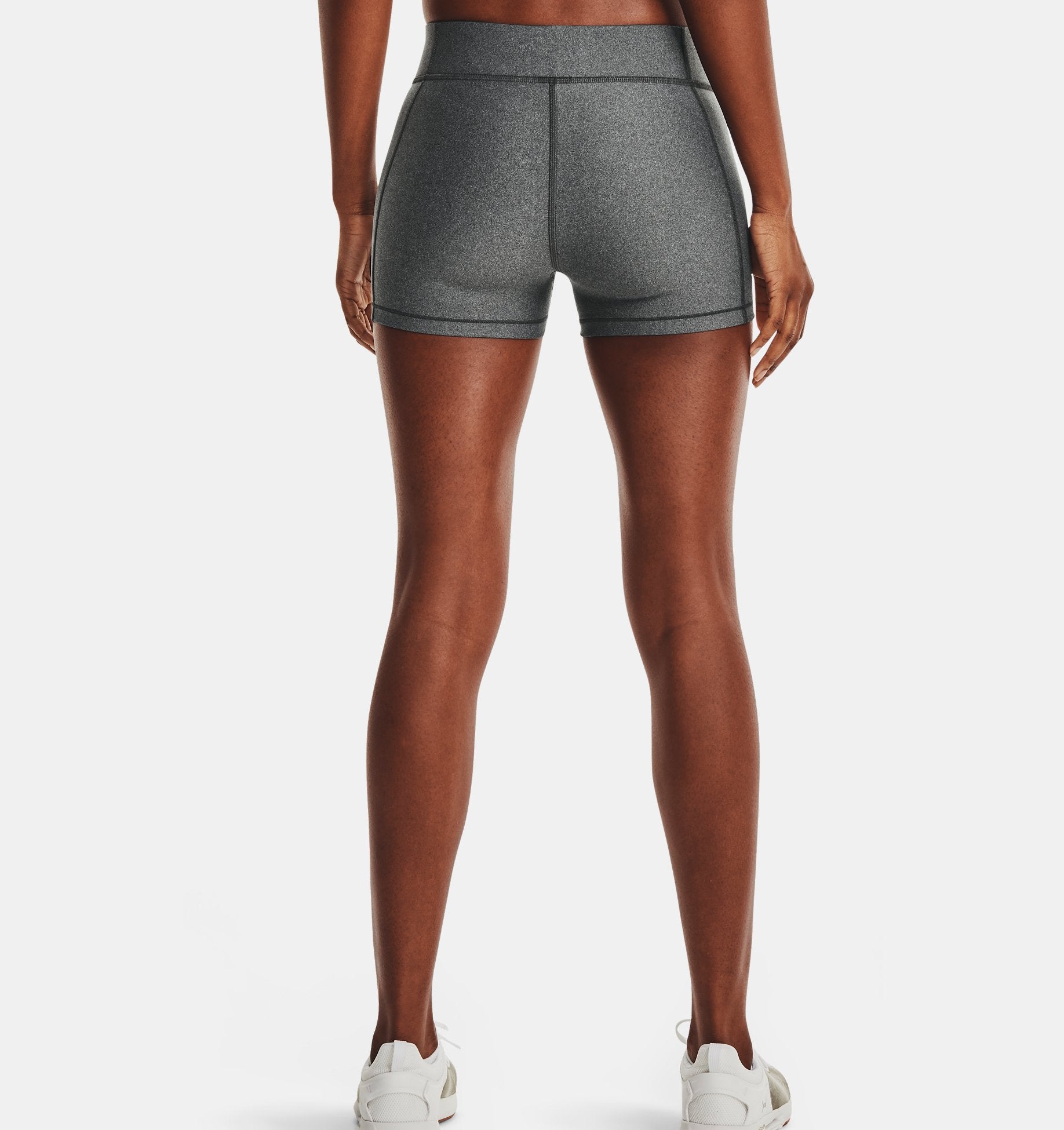 Under Armour Women's Heatgear Mid-Rise Shorty Spandex Shorts – Ernie's  Sports Experts