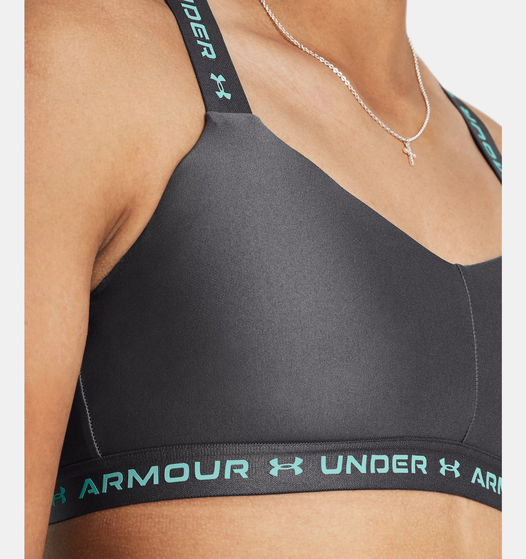 Under Armour Women's UA Crossback Low Sports Bra Black/White