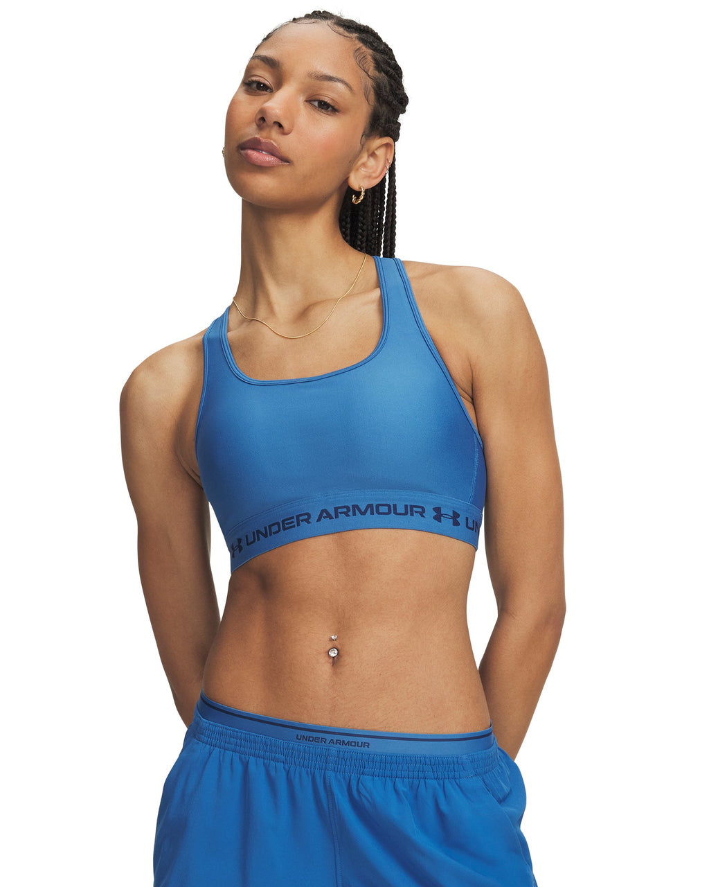 Under Armour Women's Crossback Mid Sports Bra (2026) - AEGEAN BLUE FC