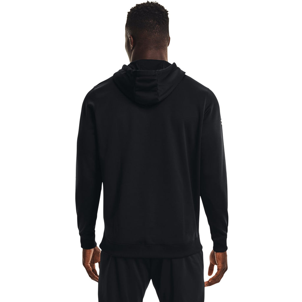 Under Armour Rival Fleece Hoodie - BLACK, back on-model view
