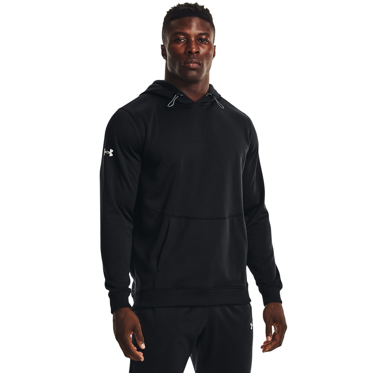 Under Armour Rival Fleece Hoodie - BLACK, front on-model view