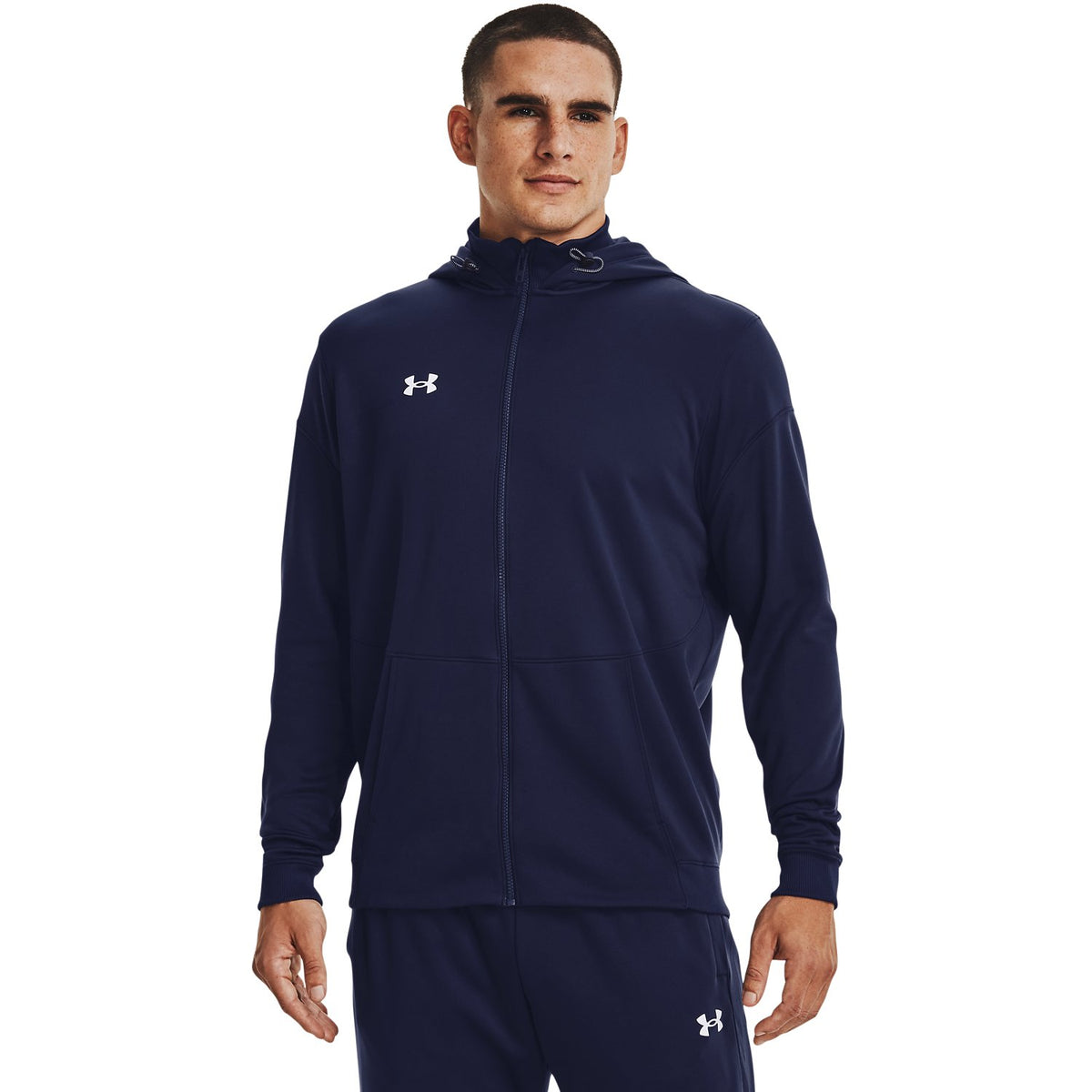 Under Armour Men's NWP Storm Fleece Full-Zip - NAVY, front on-model view
