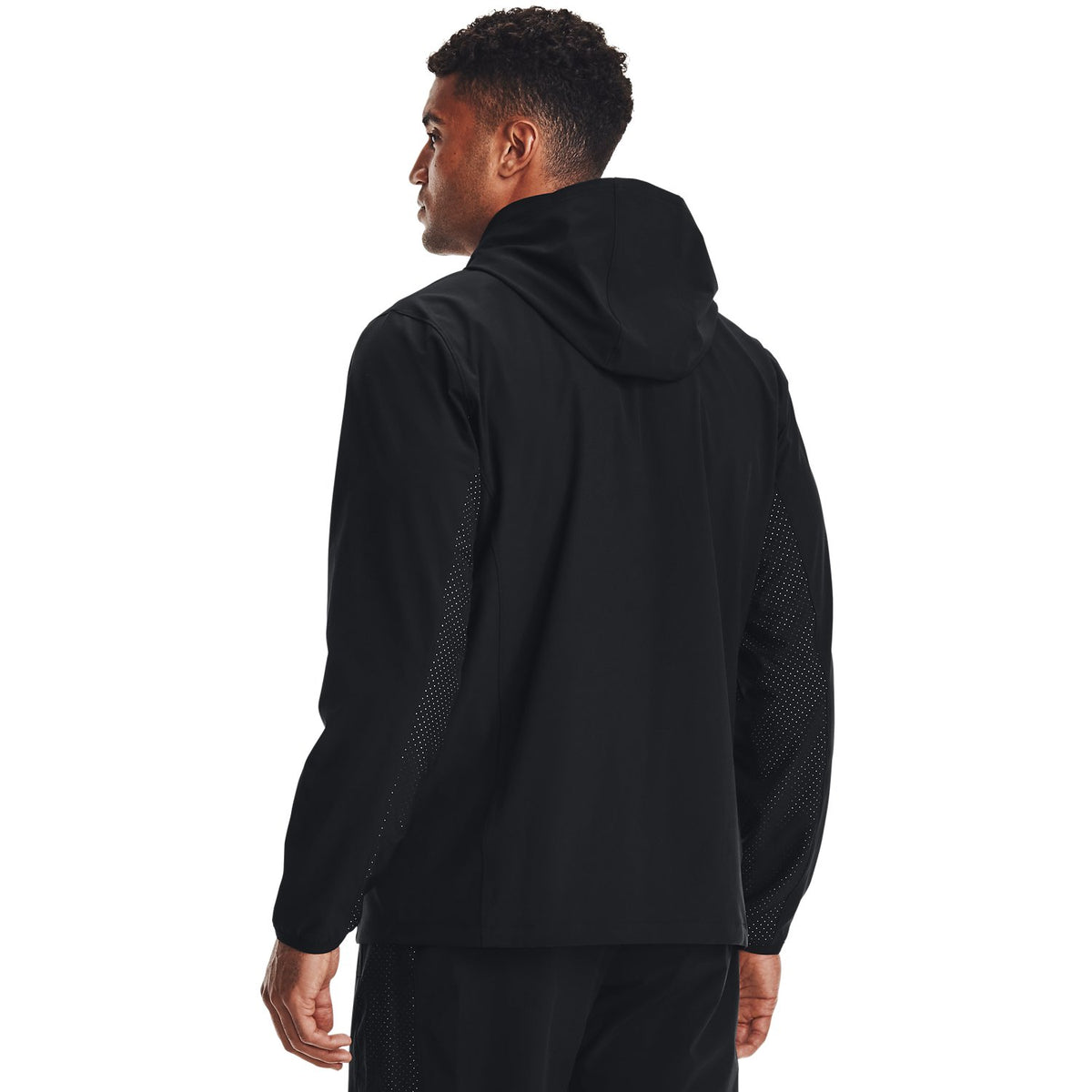 Under Armour Men's Squad 3.0 Warm-Up Full Zip Jacket - BLACK, back on-model view