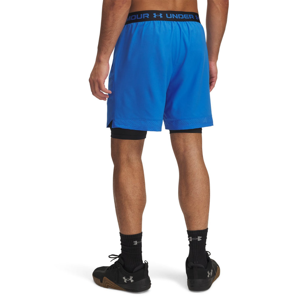 Under Armour Men's Vanish Woven 2-in-1 Short - BLUE ATLANTIC, back on-model view