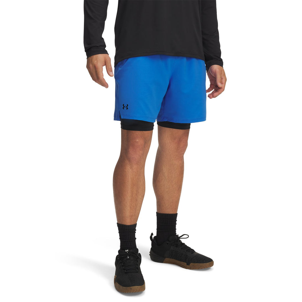 Under Armour Men's Vanish Woven 2-in-1 Short - BLUE ATLANTIC, front on-model view