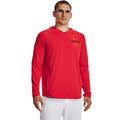 Under Armour Cage Jacket W/Hood - RED/BLK/BOLT, front on-model view