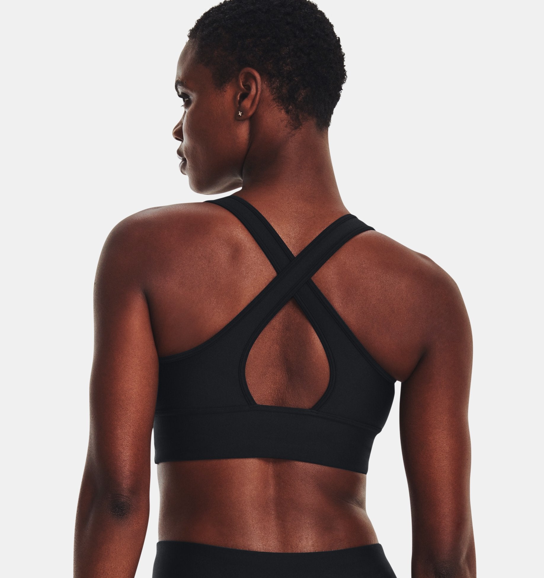 Entyinea Wirefree Bras for Women Mid Crossback Sports Bra Grey