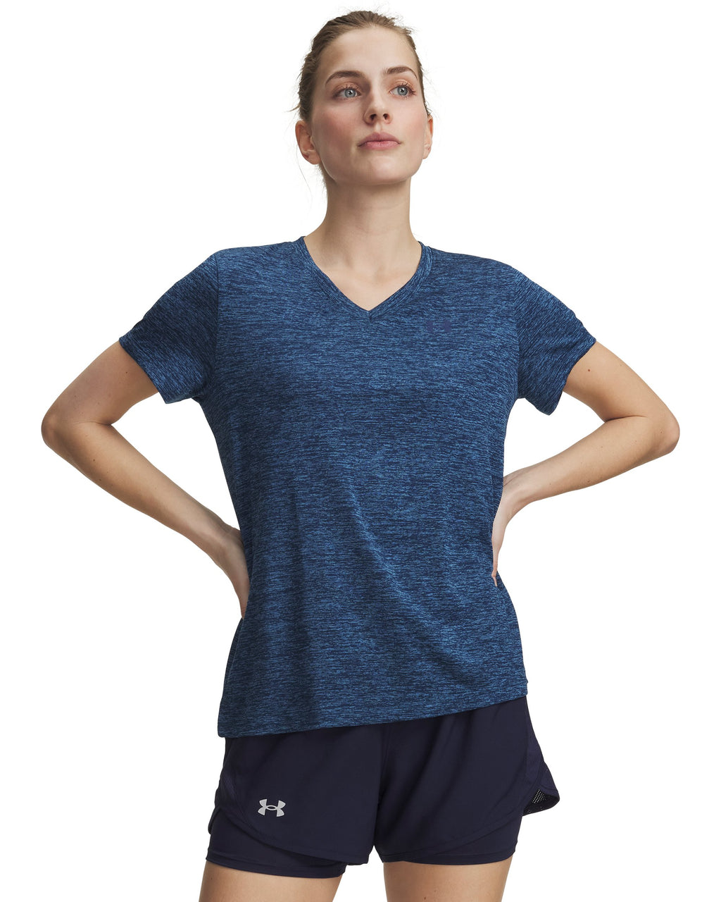 Under Armour Women's Tech Twist V-Neck Short Sleeve (2026) - AEGEAN BLUE FC